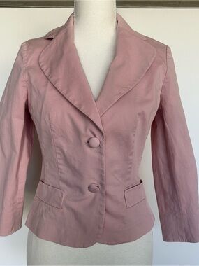 Halogen Pastel Pink Tailored Feminine Blazer Button Front Jacket Size S